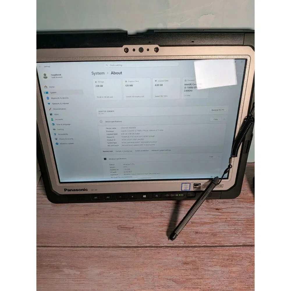 Panasonic Toughbook CF-33 Laptop i5-7300U 8GBRAM 256GBSSD Healthy Dual Batteries